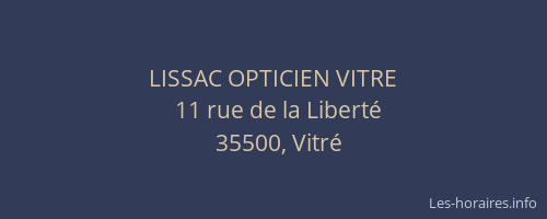 LISSAC OPTICIEN VITRE