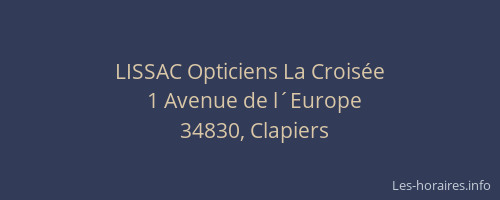 LISSAC Opticiens La Croisée