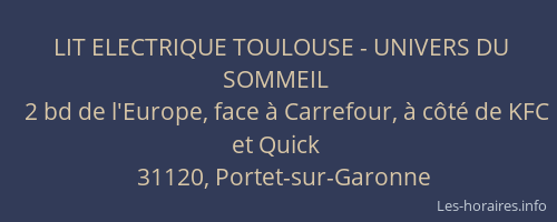 LIT ELECTRIQUE TOULOUSE - UNIVERS DU SOMMEIL