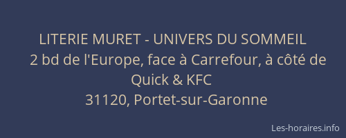 LITERIE MURET - UNIVERS DU SOMMEIL