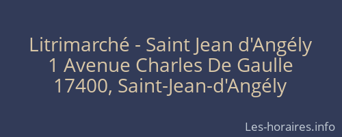 Litrimarché - Saint Jean d'Angély