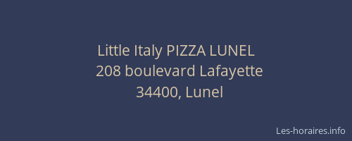 Little Italy PIZZA LUNEL