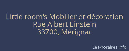 Little room's Mobilier et décoration