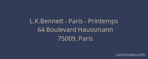 L.K.Bennett - Paris - Printemps