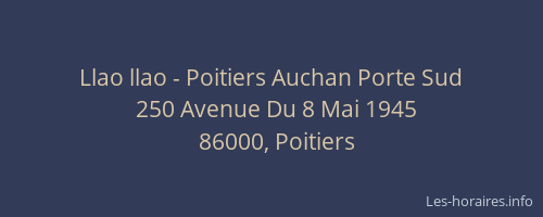 Llao llao - Poitiers Auchan Porte Sud