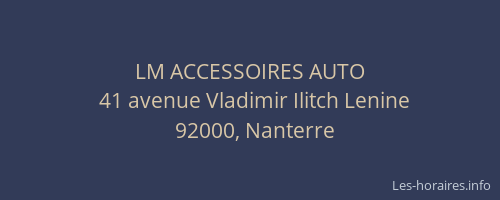 LM ACCESSOIRES AUTO
