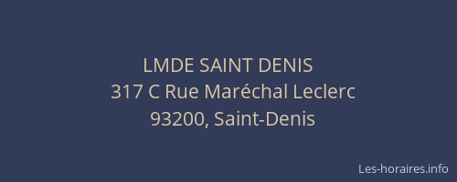 LMDE SAINT DENIS