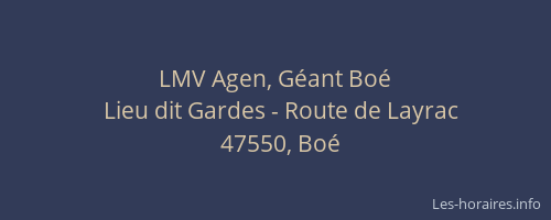 LMV Agen, G&eacute;ant Bo&eacute;