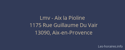 Lmv - Aix la Pioline