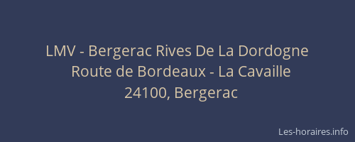 LMV - Bergerac Rives De La Dordogne