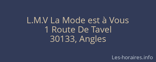 L.M.V La Mode est à Vous