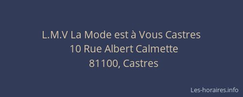 L.M.V La Mode est &agrave; Vous Castres