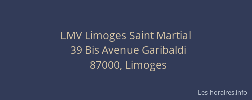 LMV Limoges Saint Martial