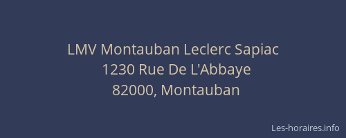 LMV Montauban Leclerc Sapiac