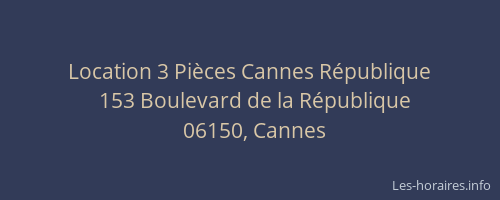 Location 3 Pièces Cannes République