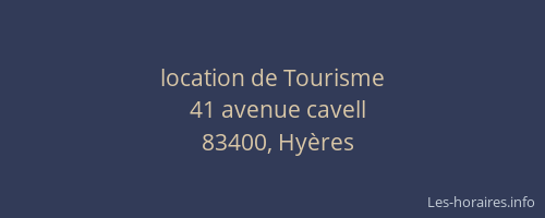 location de Tourisme