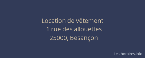 Location de vêtement