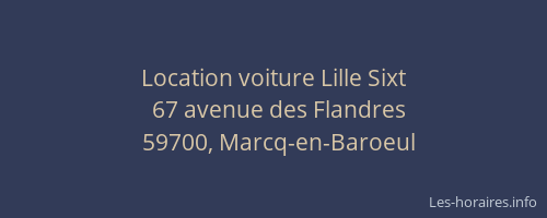 Location voiture Lille Sixt