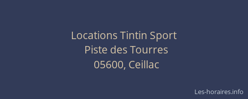 Locations Tintin Sport