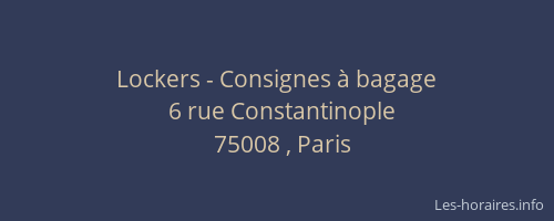 Lockers - Consignes à bagage