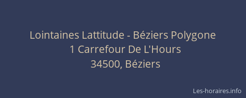 Lointaines Lattitude - Béziers Polygone