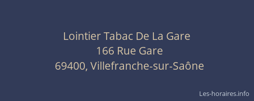 Lointier Tabac De La Gare