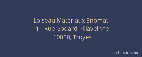 Loiseau Materiaux Snomat