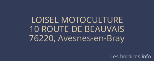 LOISEL MOTOCULTURE