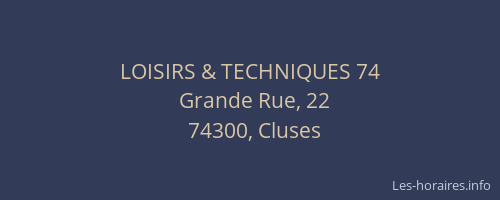 LOISIRS & TECHNIQUES 74