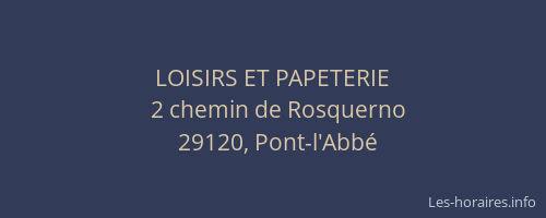 LOISIRS ET PAPETERIE