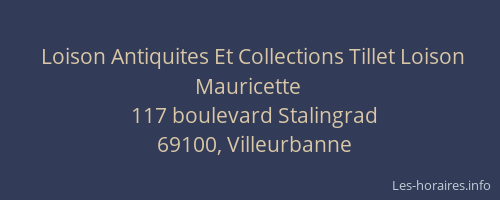 Loison Antiquites Et Collections Tillet Loison Mauricette