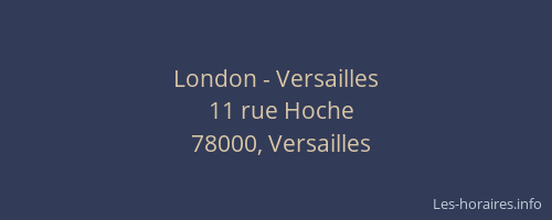 London - Versailles
