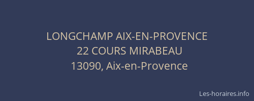 LONGCHAMP AIX-EN-PROVENCE