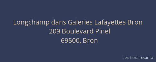 Longchamp dans Galeries Lafayettes Bron