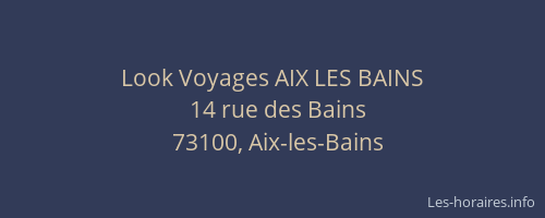 Look Voyages AIX LES BAINS