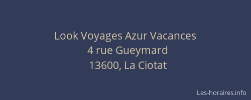 Look Voyages Azur Vacances