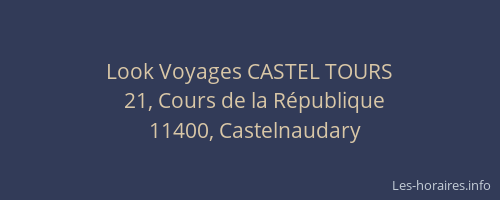 Look Voyages CASTEL TOURS