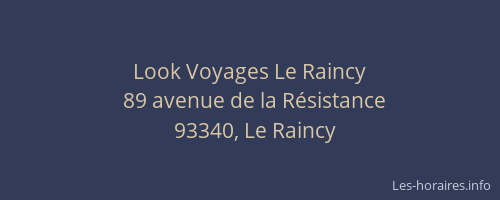 Look Voyages Le Raincy