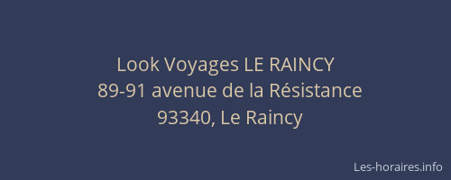 Look Voyages LE RAINCY