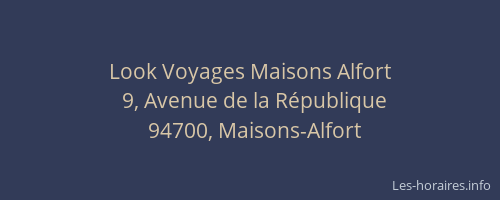 Look Voyages Maisons Alfort