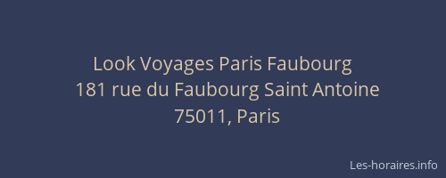Look Voyages Paris Faubourg