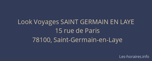 Look Voyages SAINT GERMAIN EN LAYE