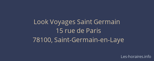 Look Voyages Saint Germain