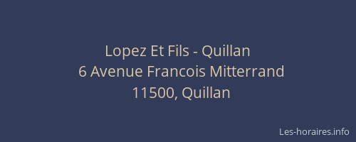Lopez Et Fils - Quillan