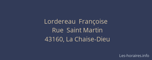 Lordereau  Fran&ccedil;oise