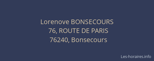 Lorenove BONSECOURS