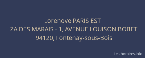 Lorenove PARIS EST