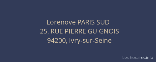 Lorenove PARIS SUD