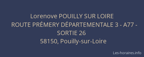 Lorenove POUILLY SUR LOIRE