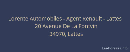 Lorente Automobiles - Agent Renault - Lattes
